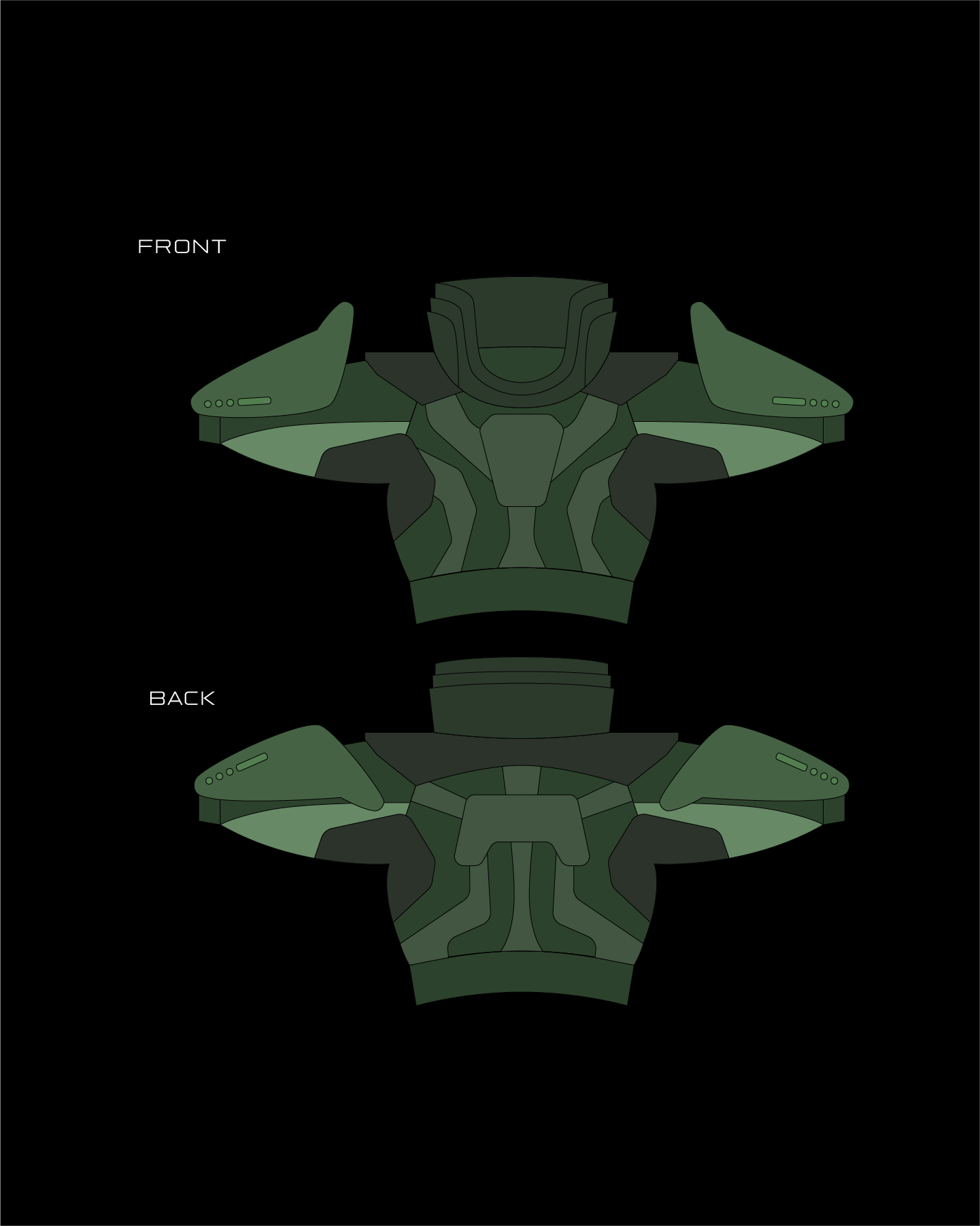 Space Cruiser Lieutenant V2 - Military Green/White L/XL (Copy)