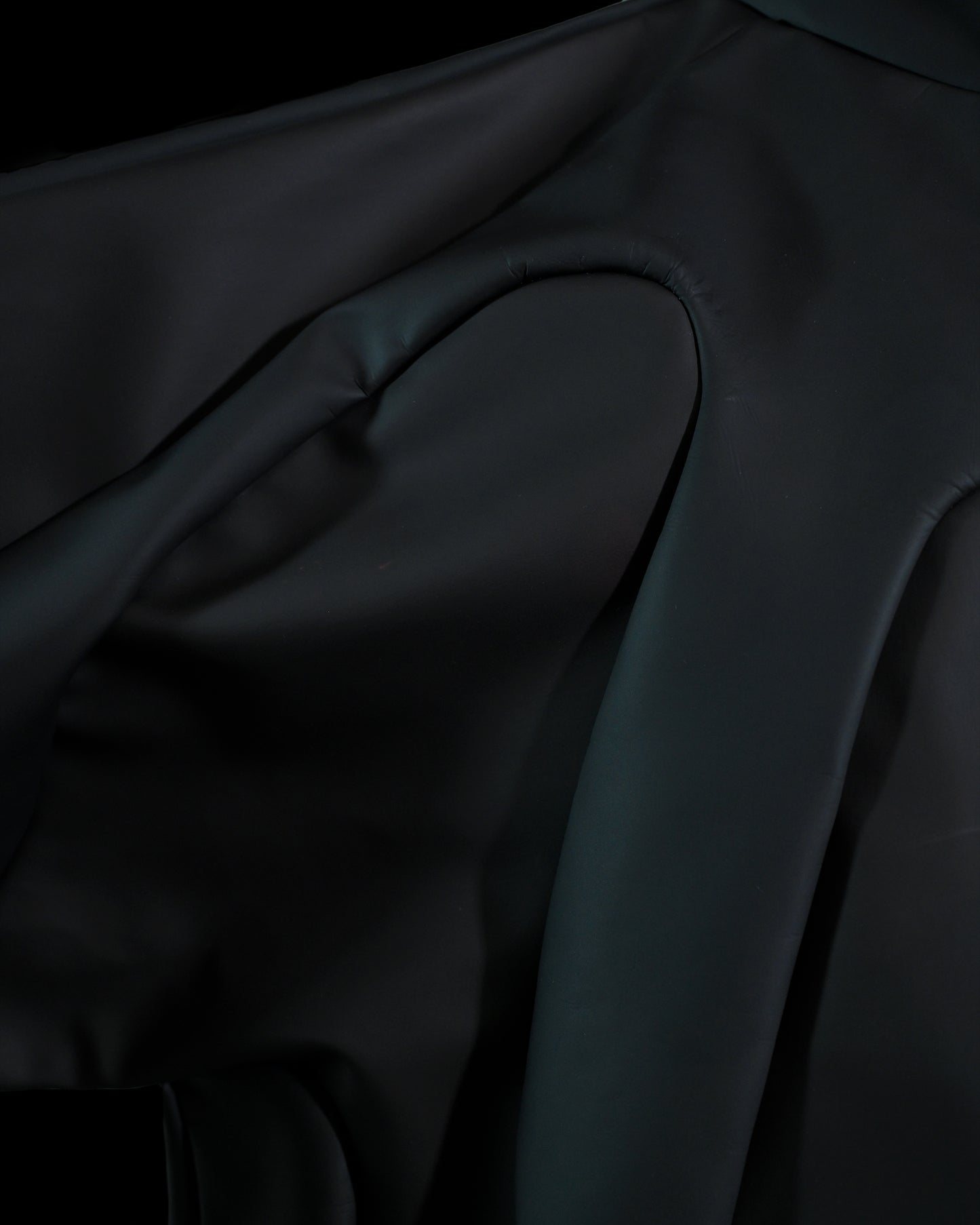 black archive fashion heat reactive leather hoodie, stitching detail