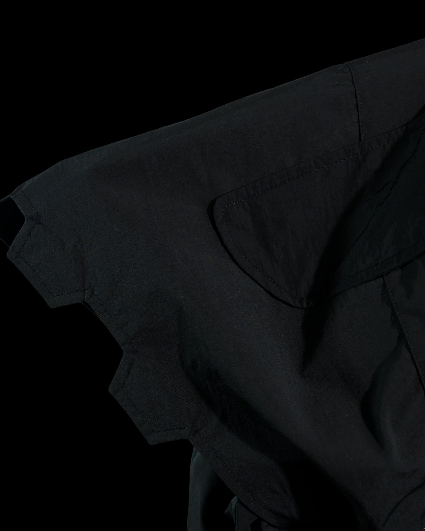 black battle mech robot futuristic jacket, sleeve view