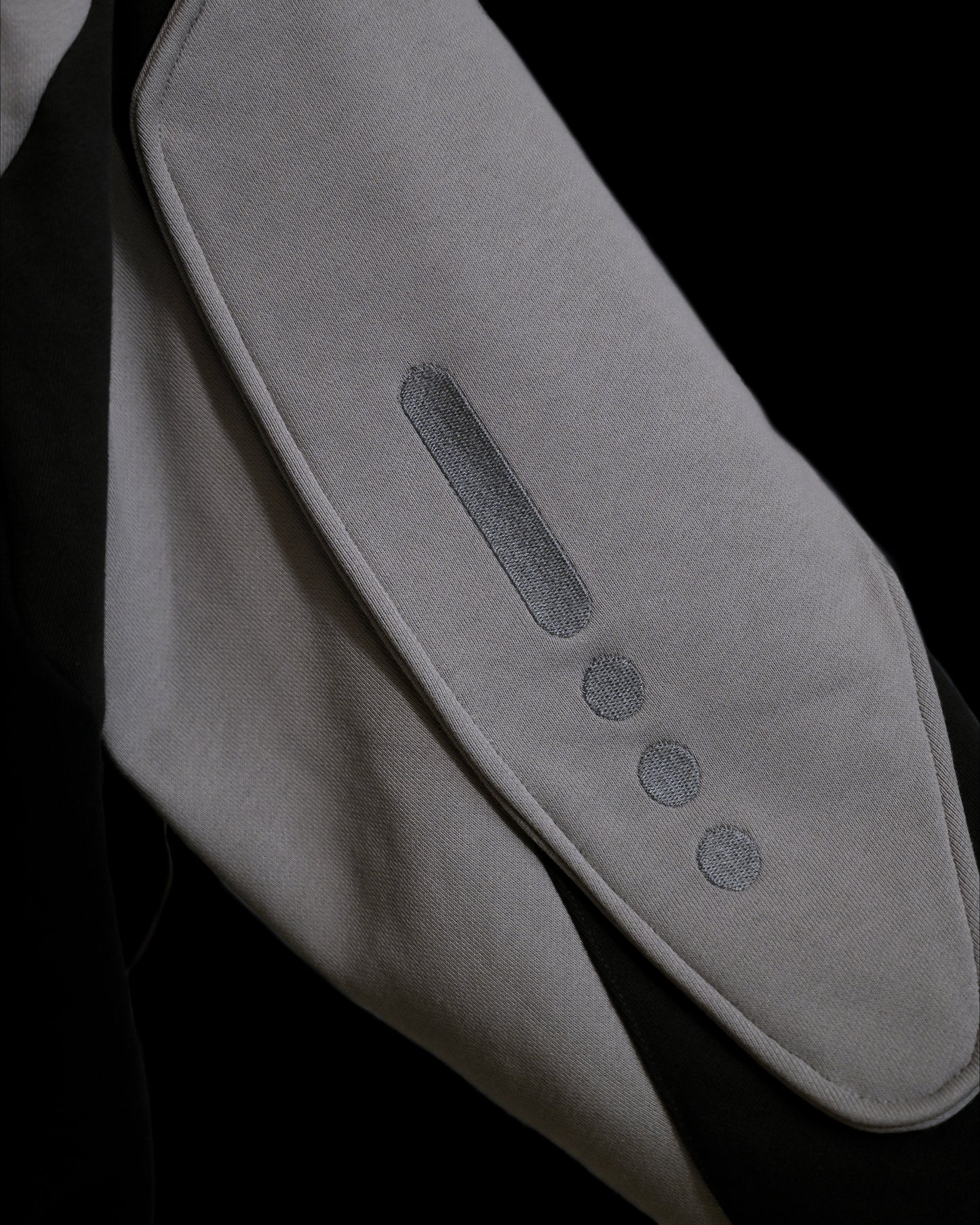 black space astronaut archive fashion sweater, embroidery detail view