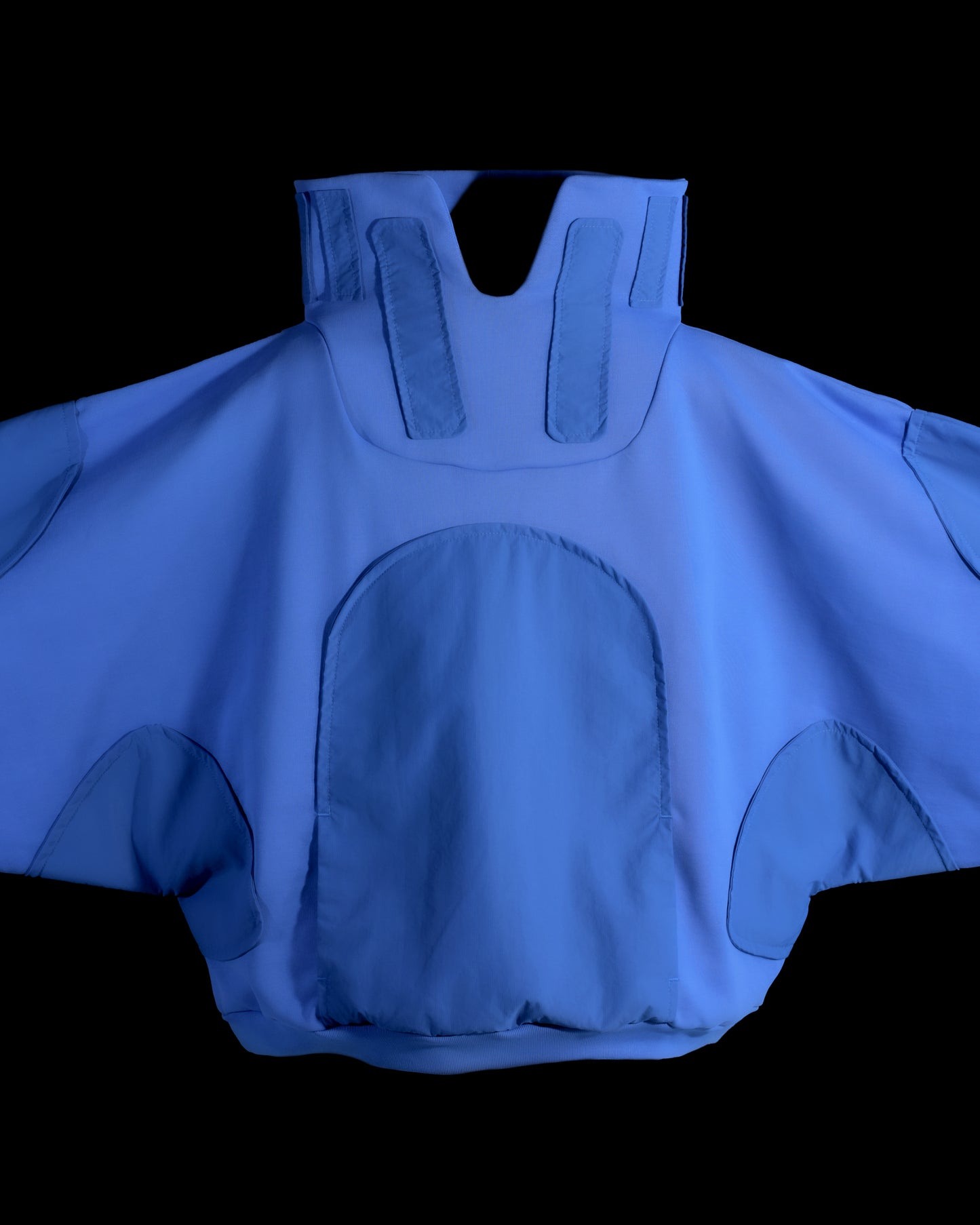 blue space streetwear archive fashion sweater, front close up view