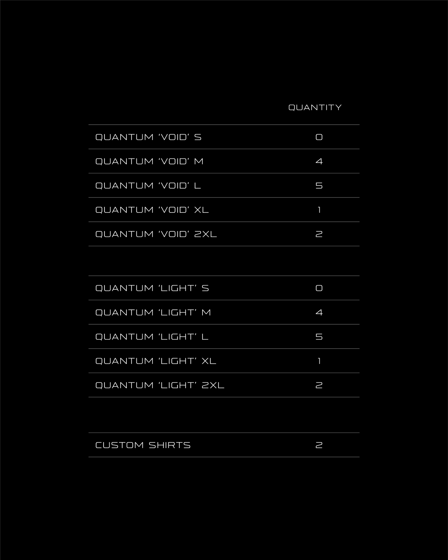 Quantum Shirts - Bulk Order