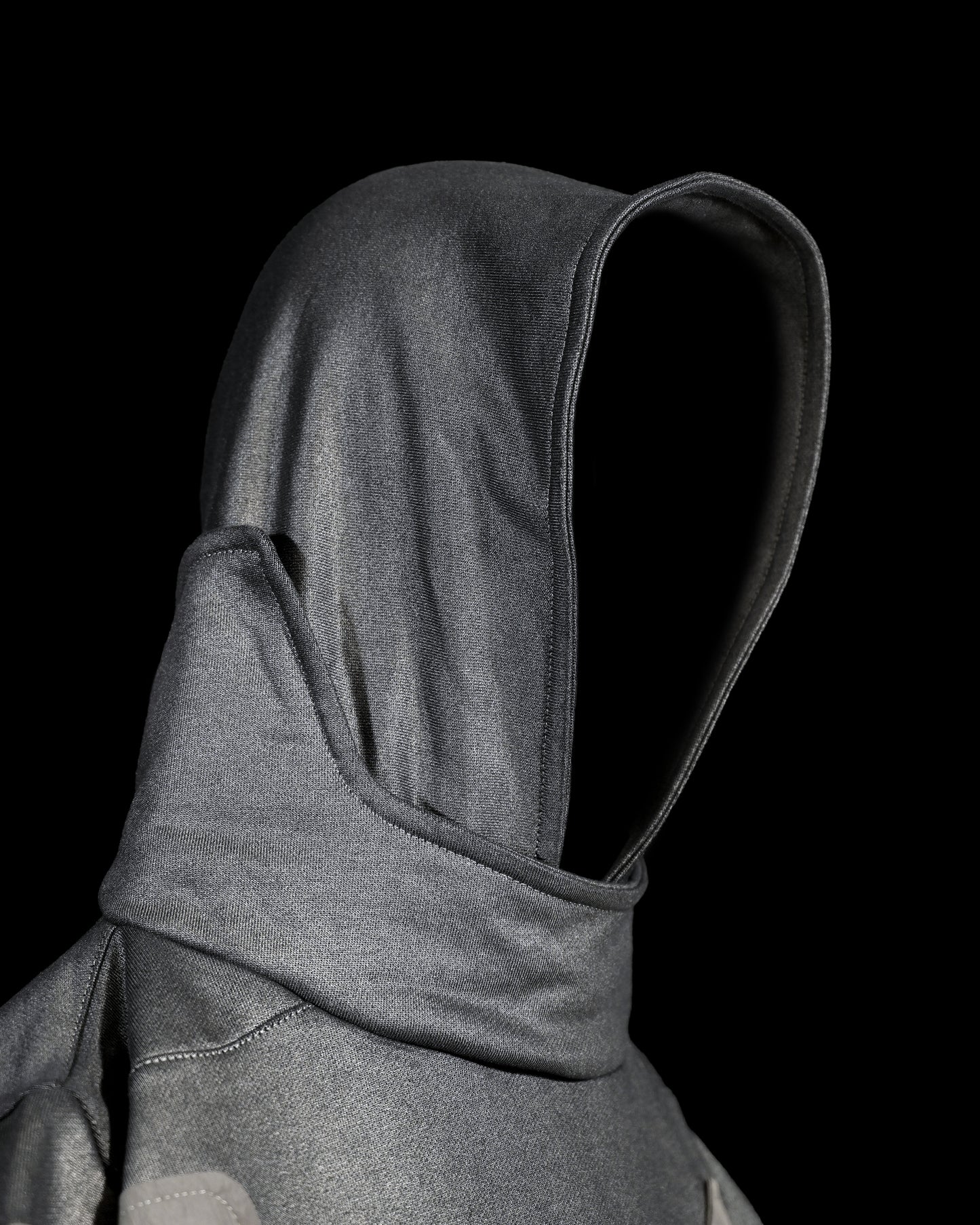 chrome alien sci-fi ufo extraterrestrial archive hoodie, hood view