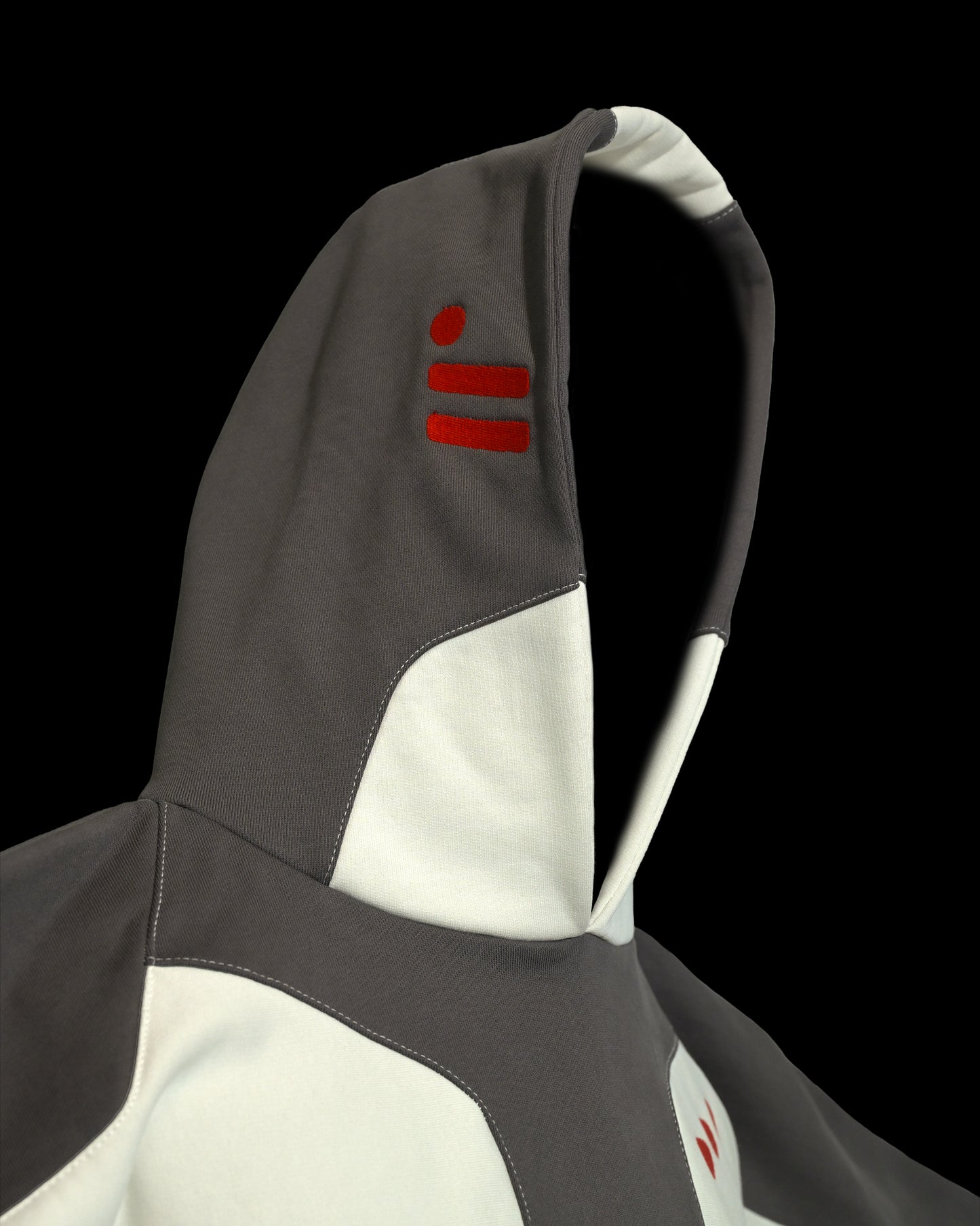 cybercore cyberpunk sci-fi futuristic brown hoodie, hood view