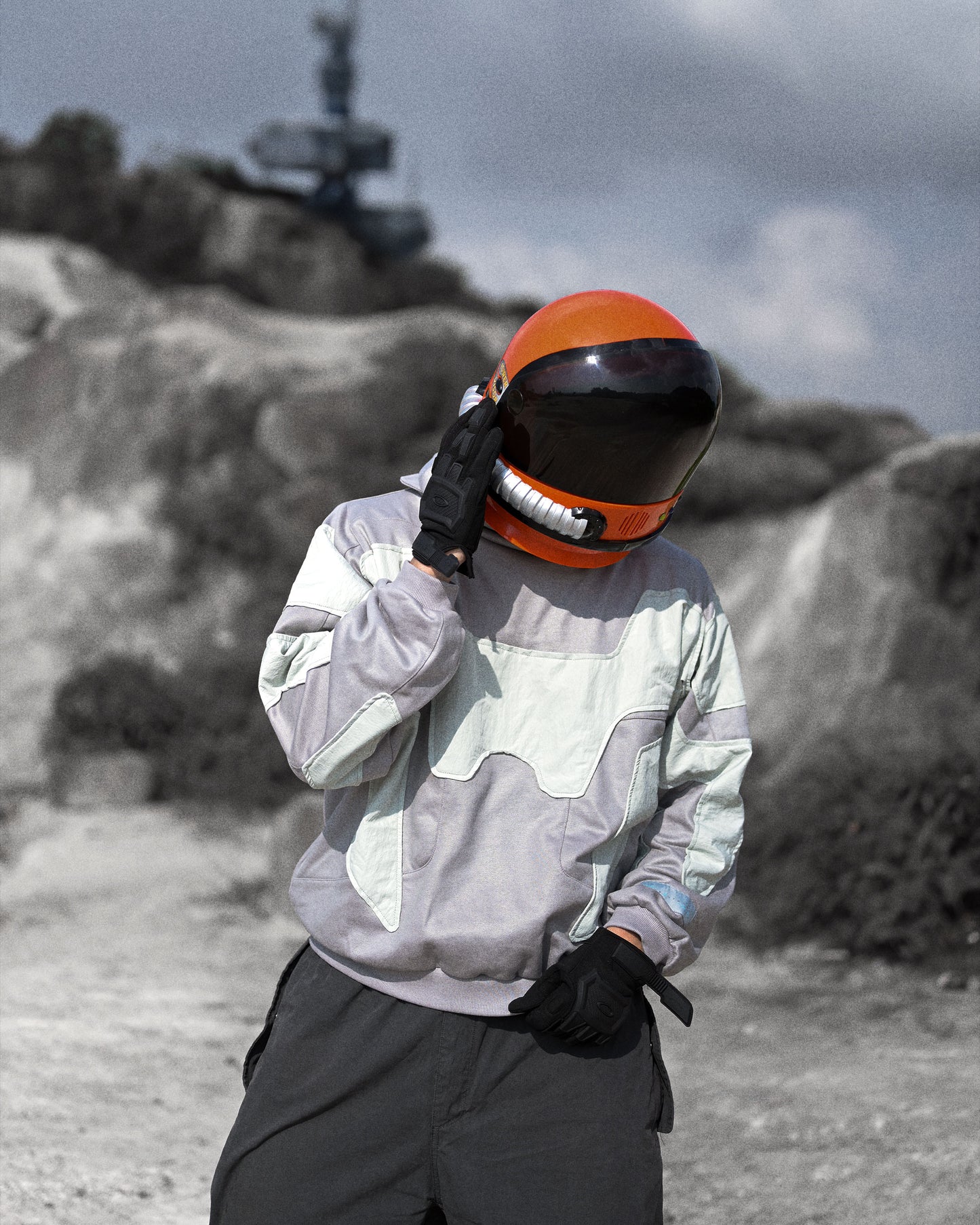 extraterrestrial alien sci-fi clothing hoodie, front astronaut helmet