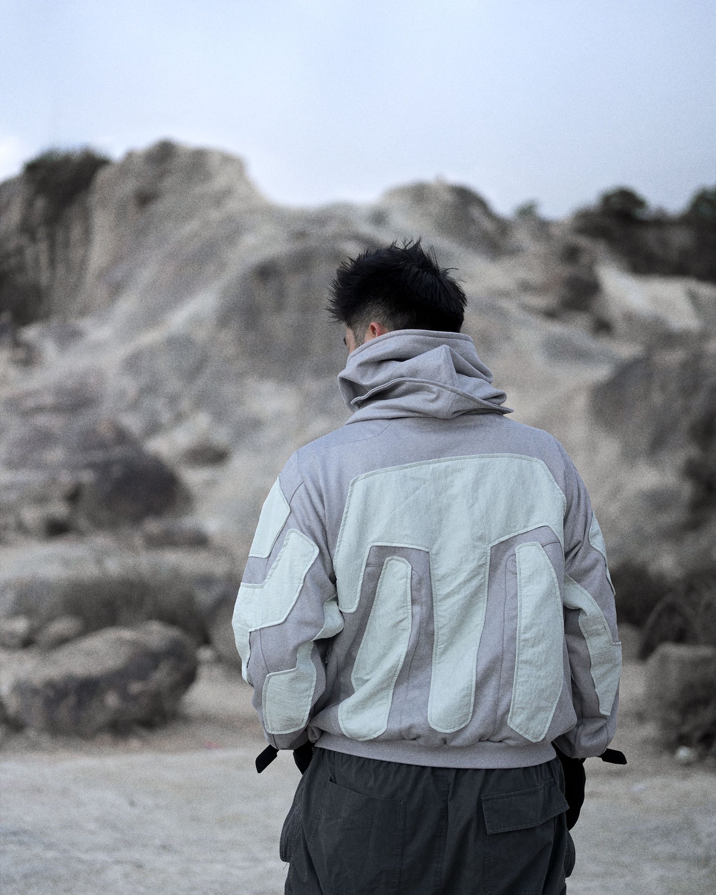 extraterrestrial alien sci-fi clothing hoodie, back model view