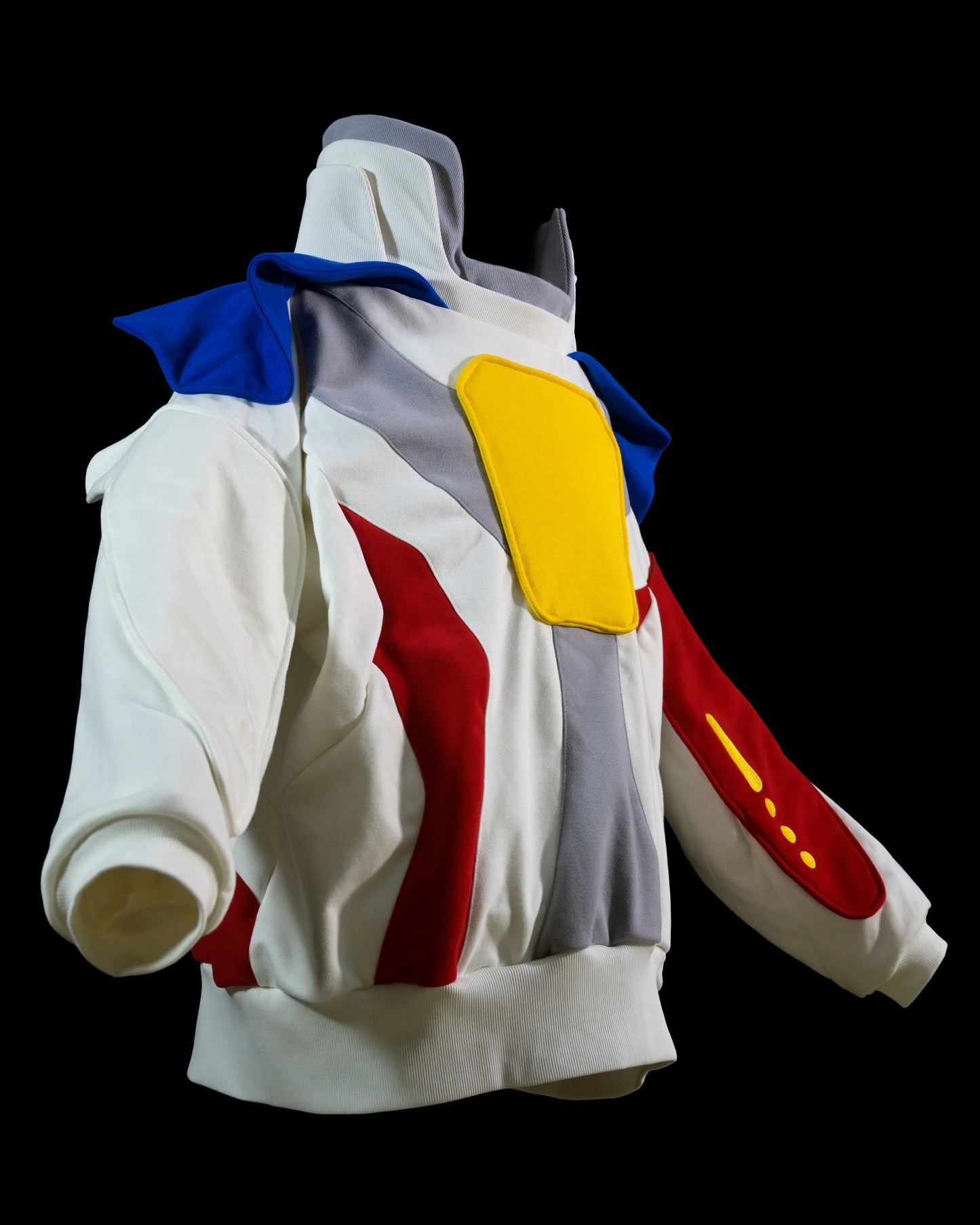 futuristic cyber core robotic toy archive sweater, side view