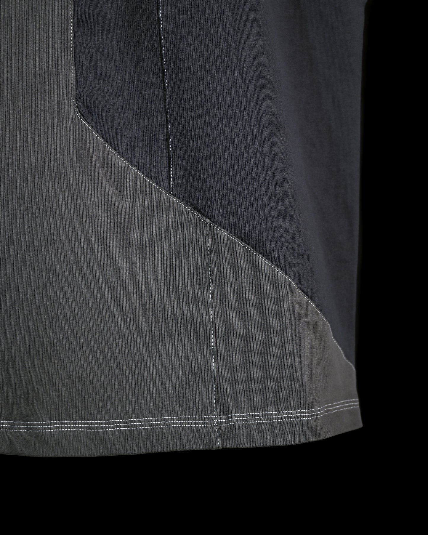 grey dykstraflex android tech core tactical tee, overlock stitching