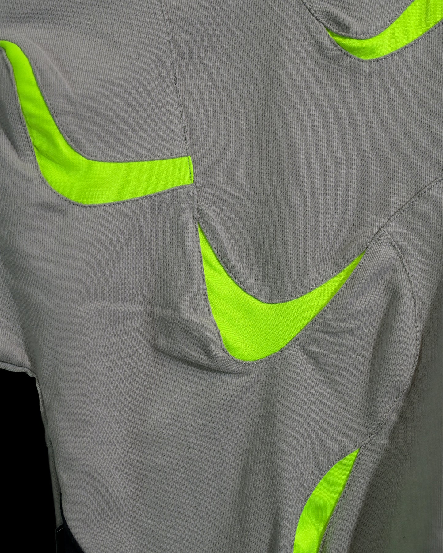 grey sci-fi clothing techwear shirt, stitching view