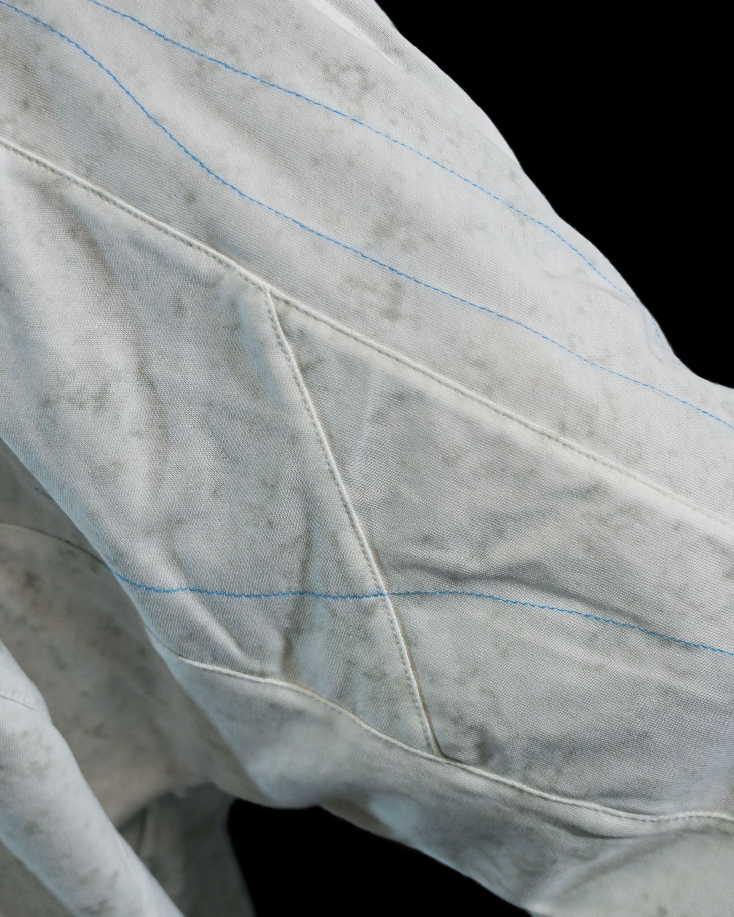 lucid coral aqua sci-fi clothing hoodie, top stitching view