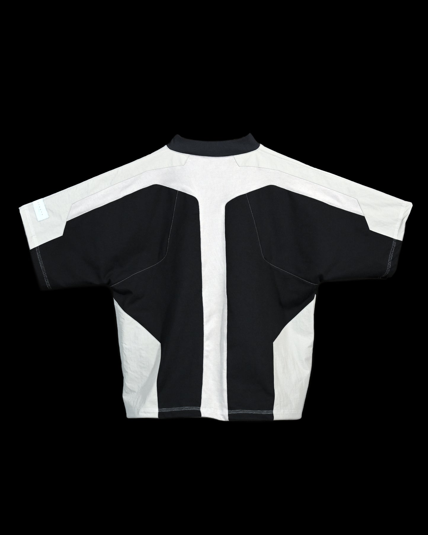 navy futuristic streetwear archive fashion tee, back view