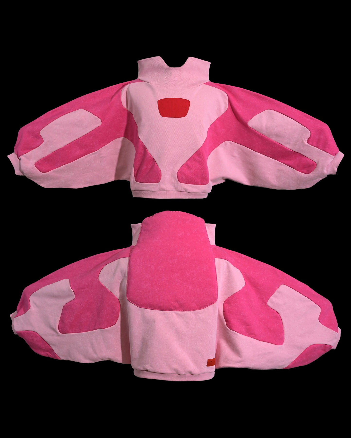 pink artificial love cyberpunk cropped women's sweater, front view