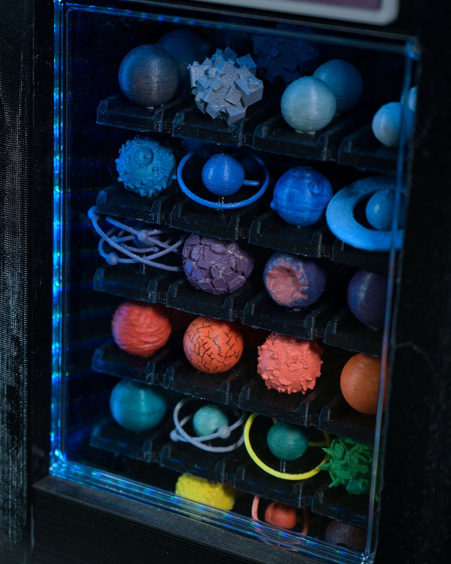 planet vending machine art piece 3D printed backpack, planet close up