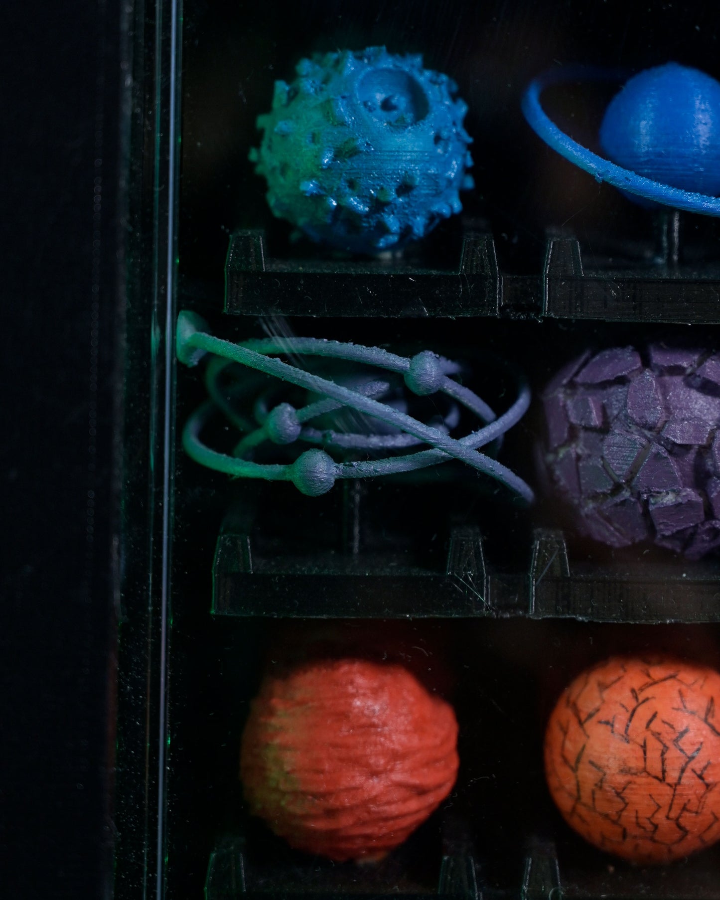 planet vending machine art piece 3D printed backpack, saturn