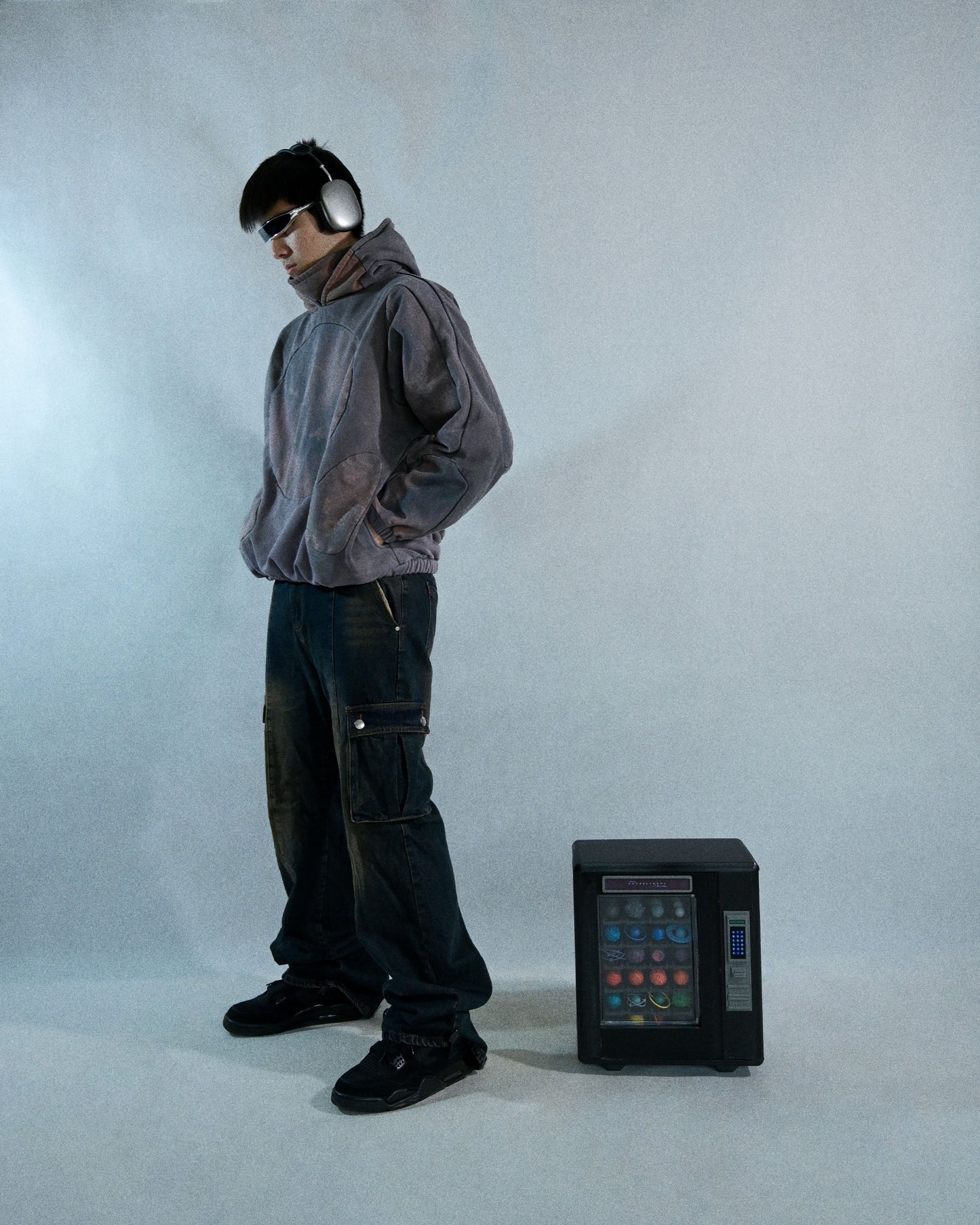 planet vending machine art piece 3D printed backpack, standing model