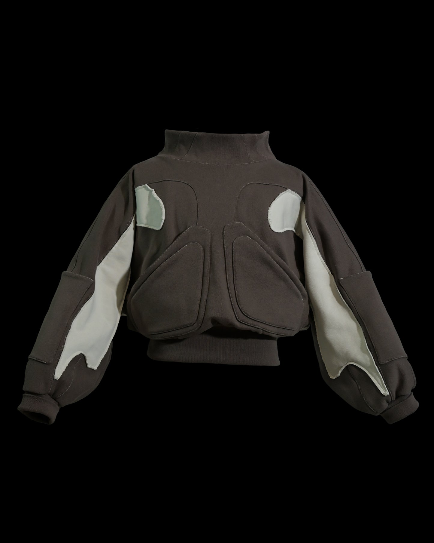 sci-fi women's mocha cropped sweater, front view