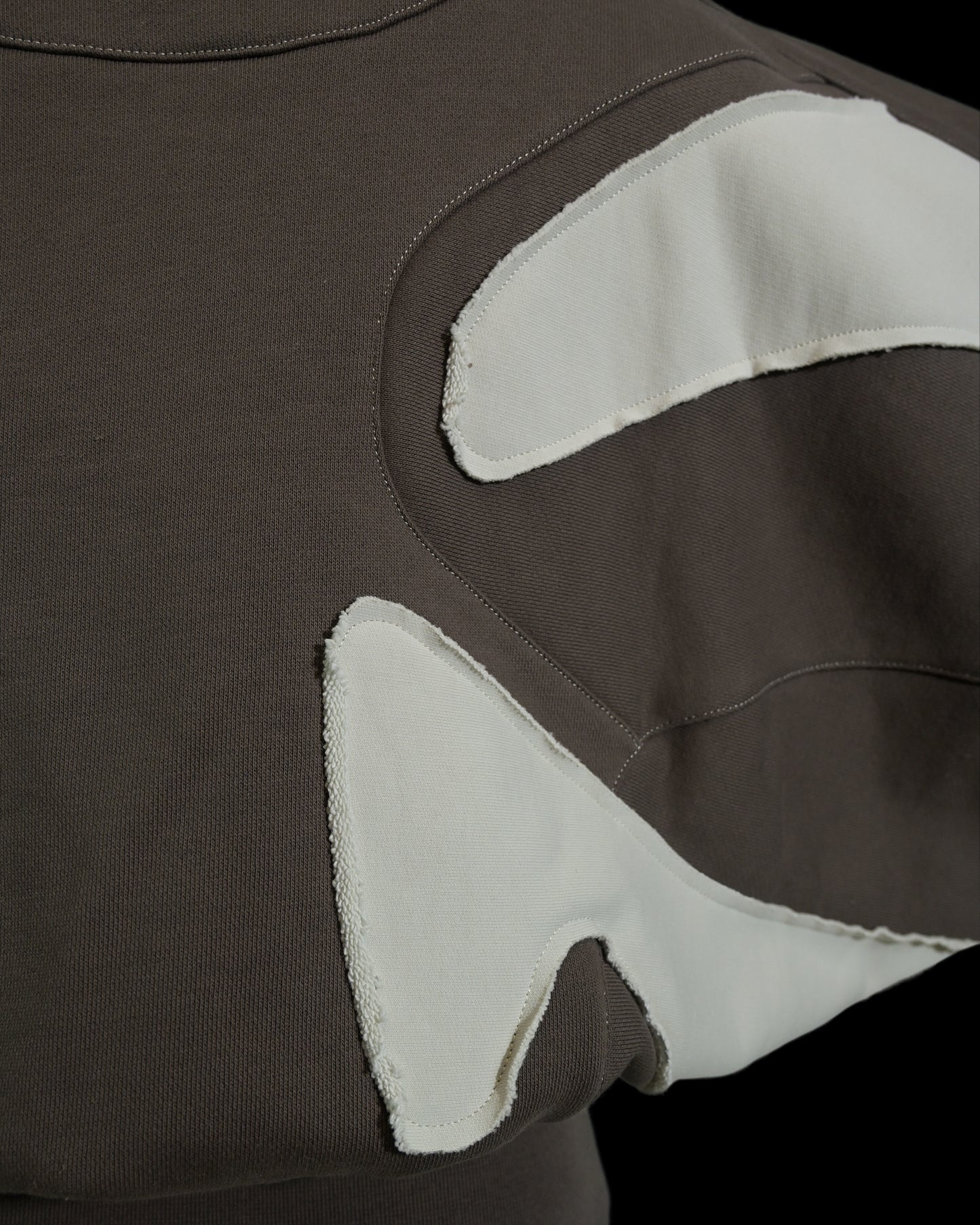 sci-fi women's mocha cropped sweater, back view