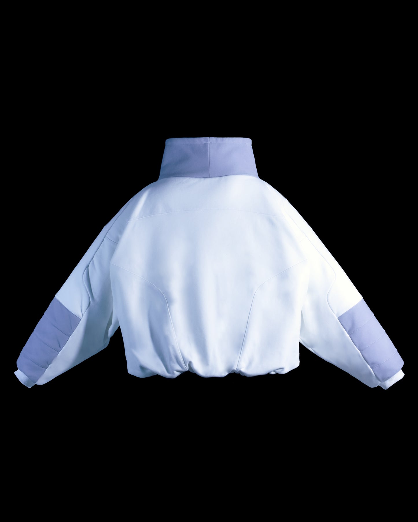 White space astronaut futuristic sweater, back view
