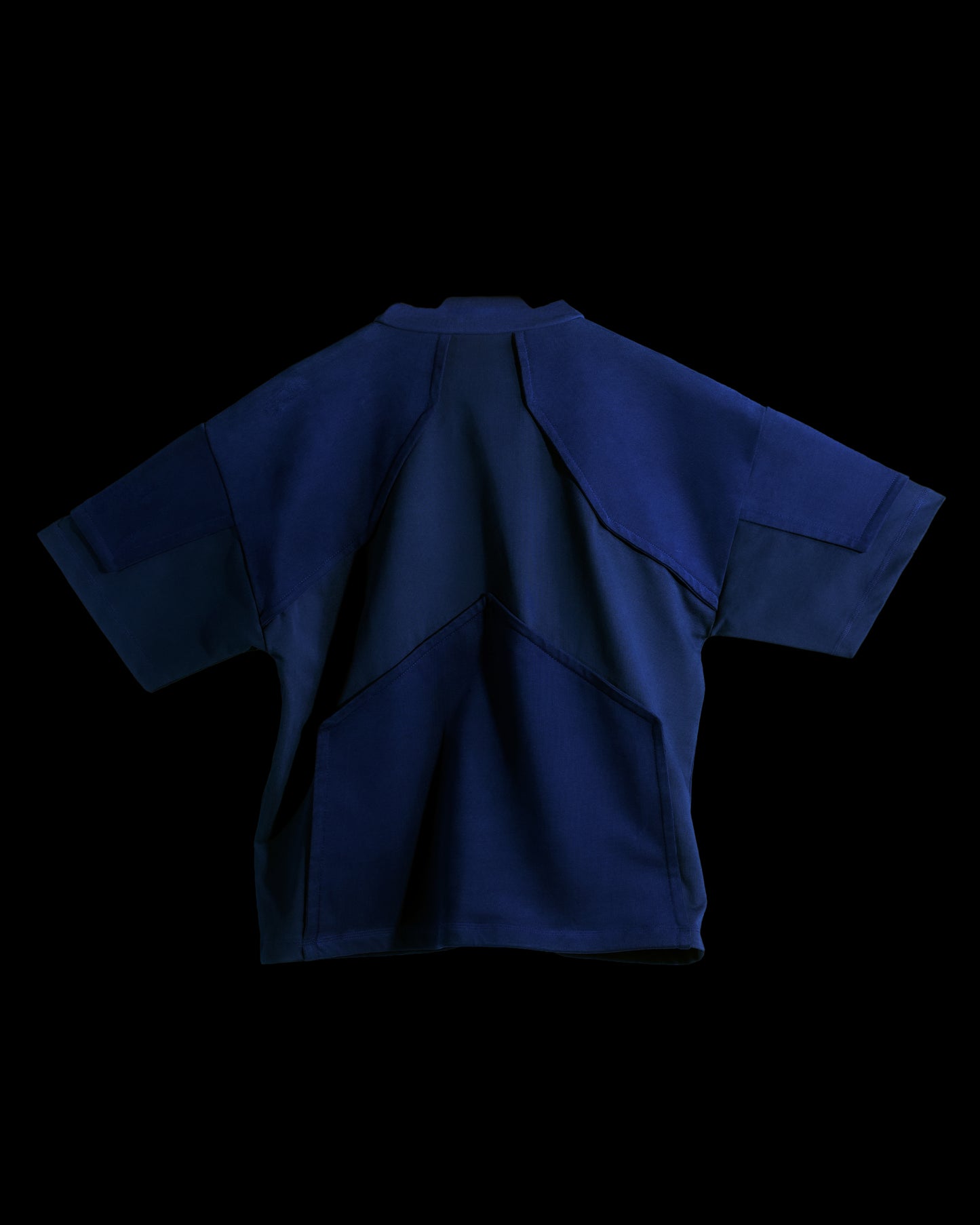 Navy heavyweight cotton industrial workwear tee, back view