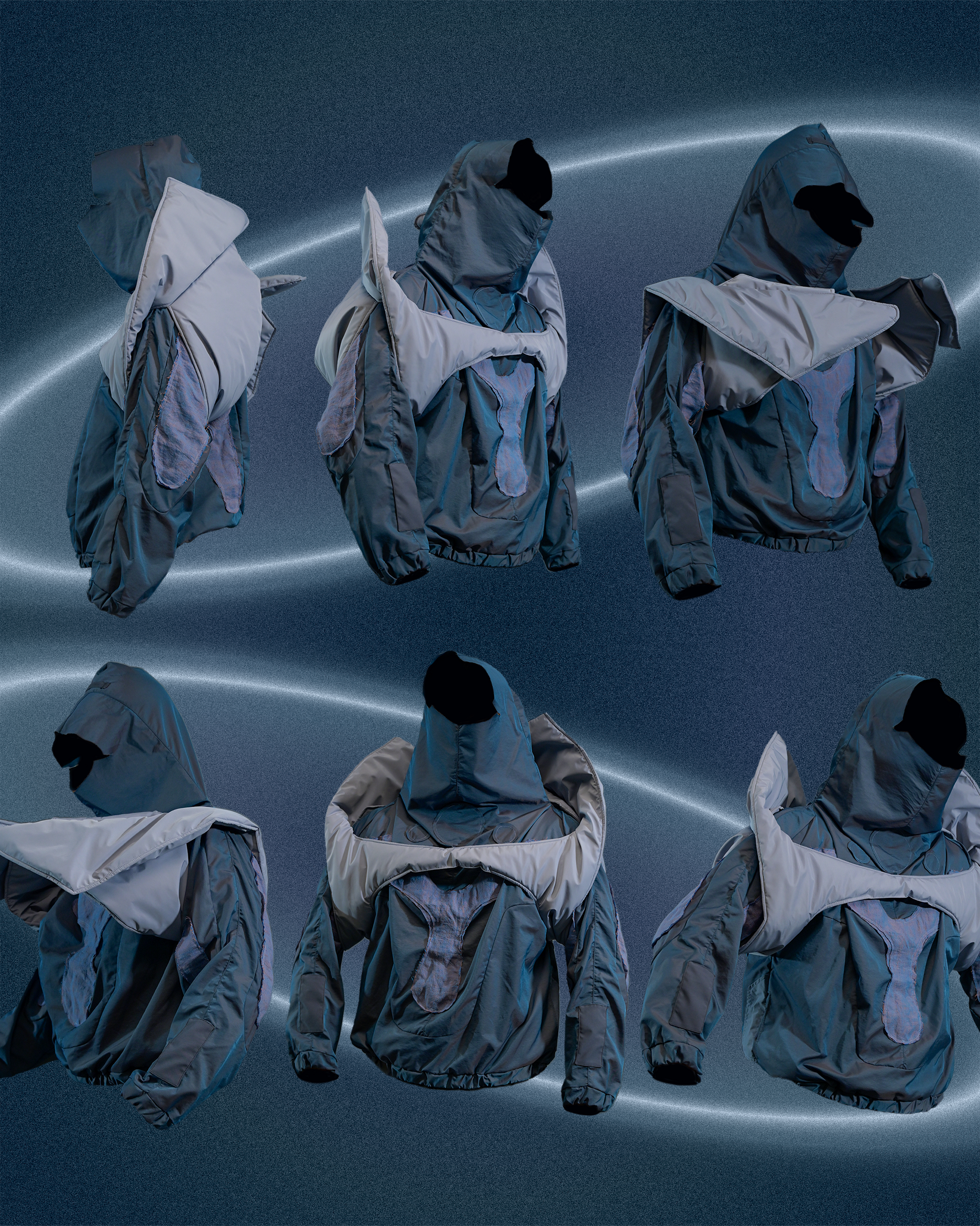 alien extraterrestrial ufo archive clothing experimental jacket, hoodie photoshoot