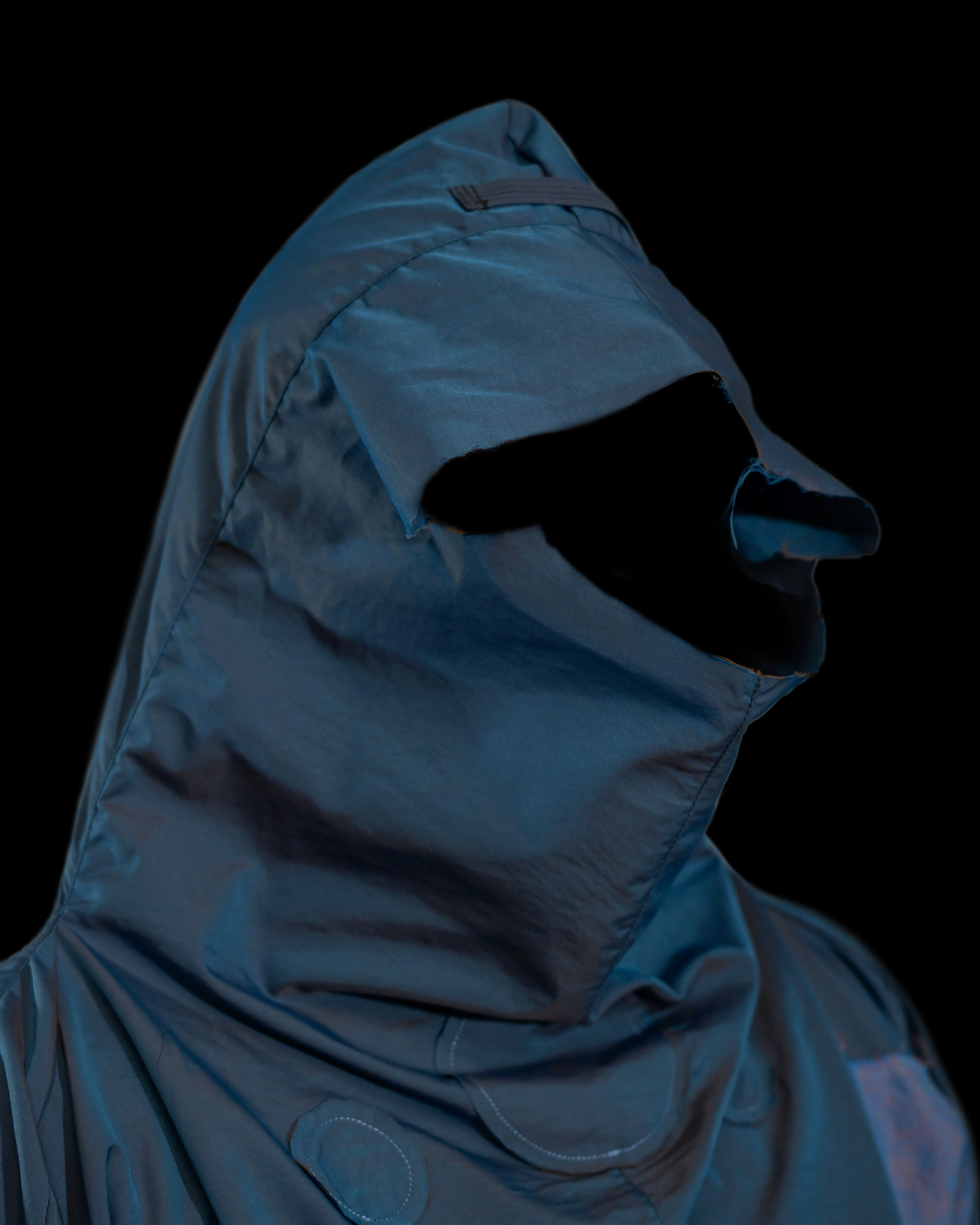 alien extraterrestrial ufo archive clothing experimental jacket, hood view