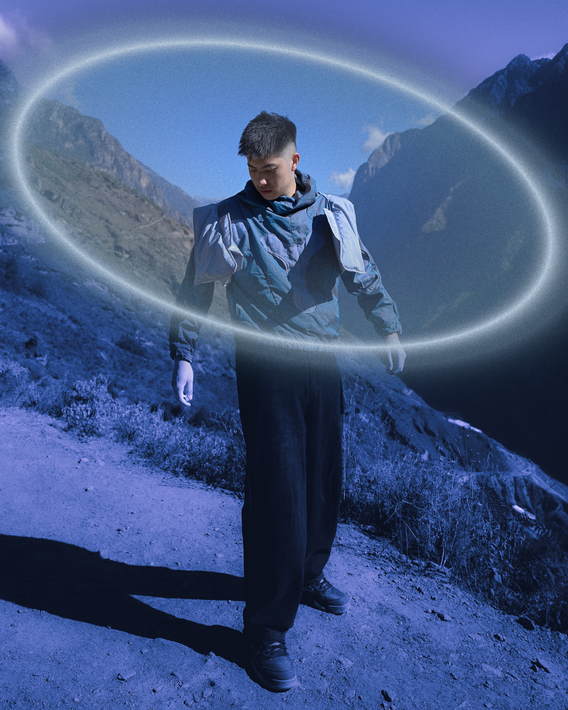 alien extraterrestrial ufo archive clothing experimental jacket, front standing model view
