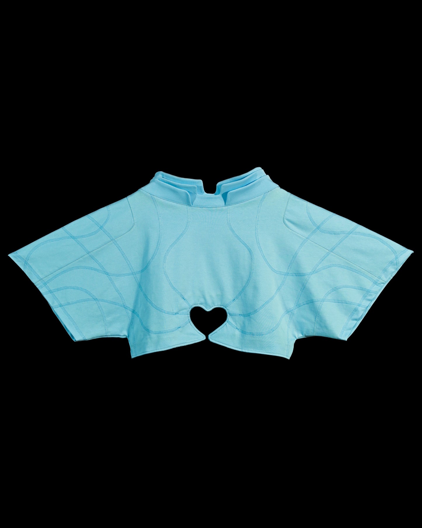 aquamarine sci-fi off world womens fashion cropped tee, front view