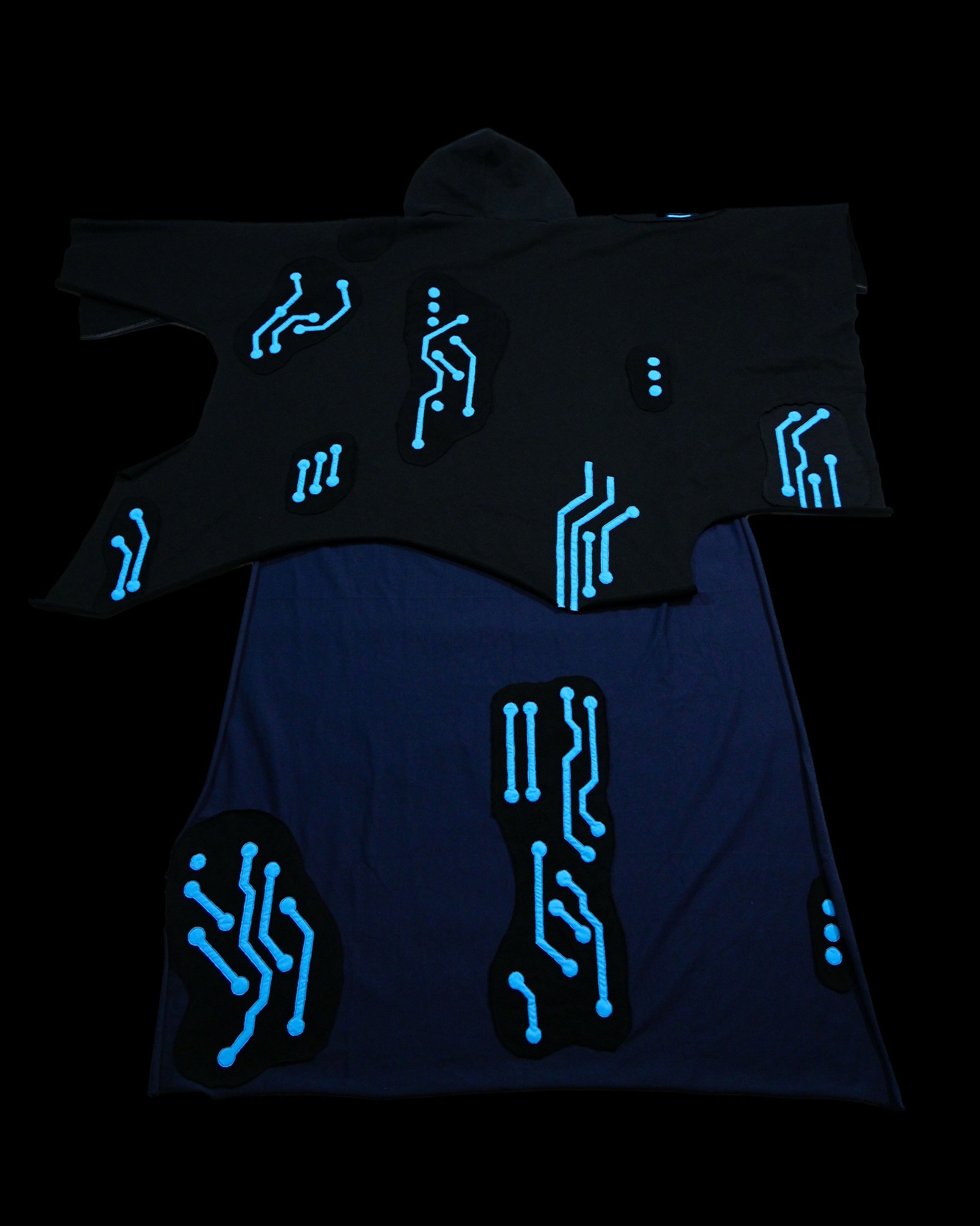 archive fashion science fiction cape cloak, back view