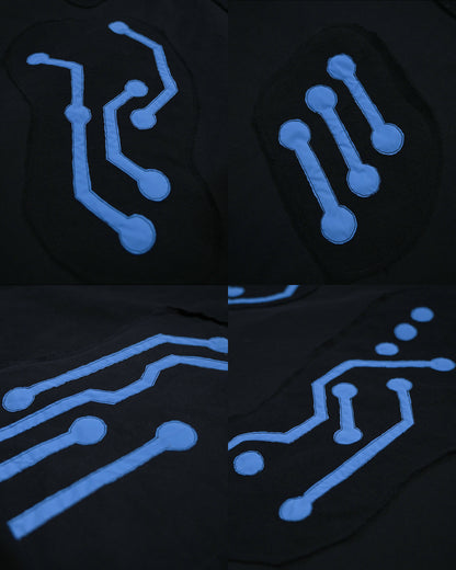 archive fashion science fiction cape cloak, stitching detail