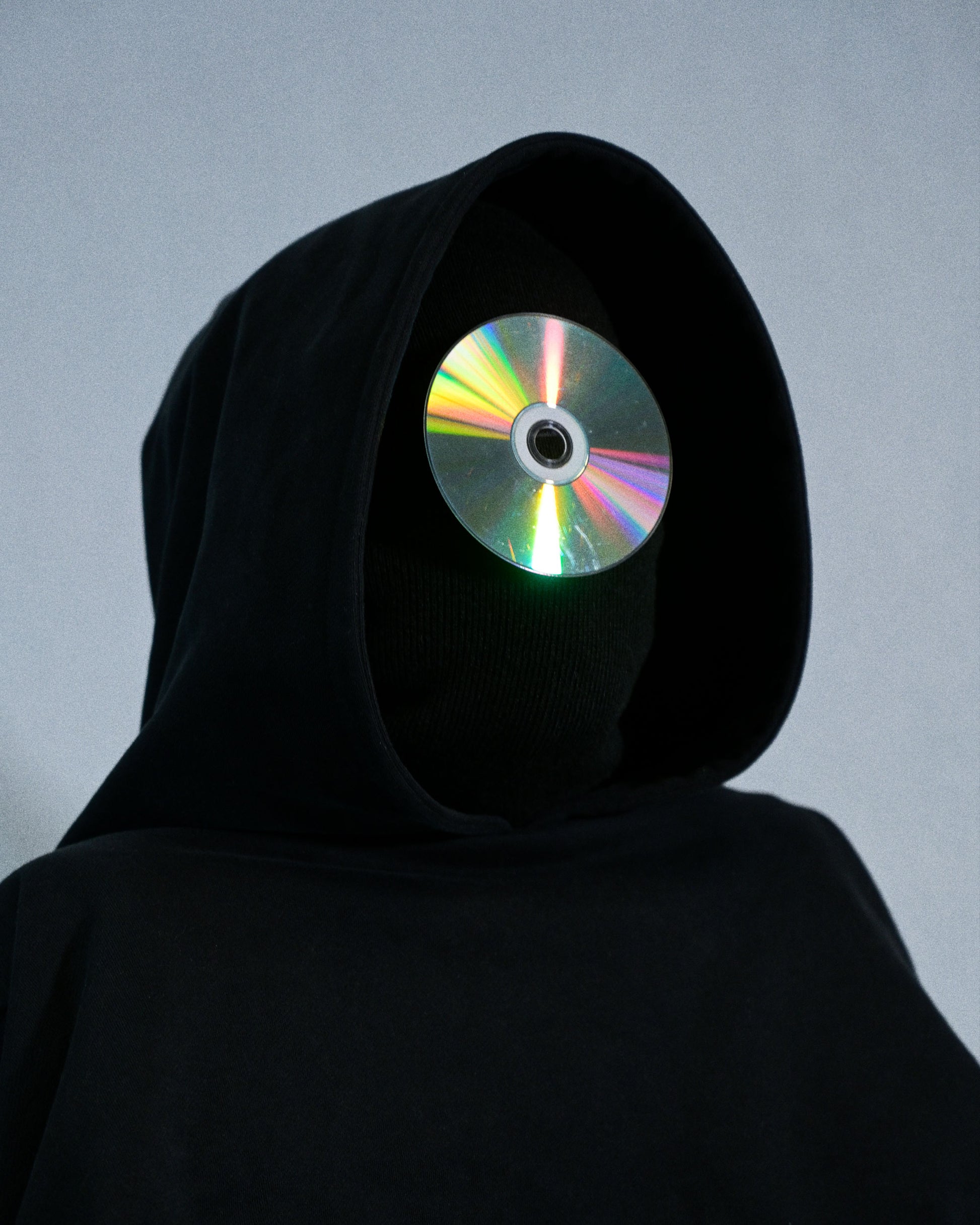 archive fashion science fiction cape cloak, face model view