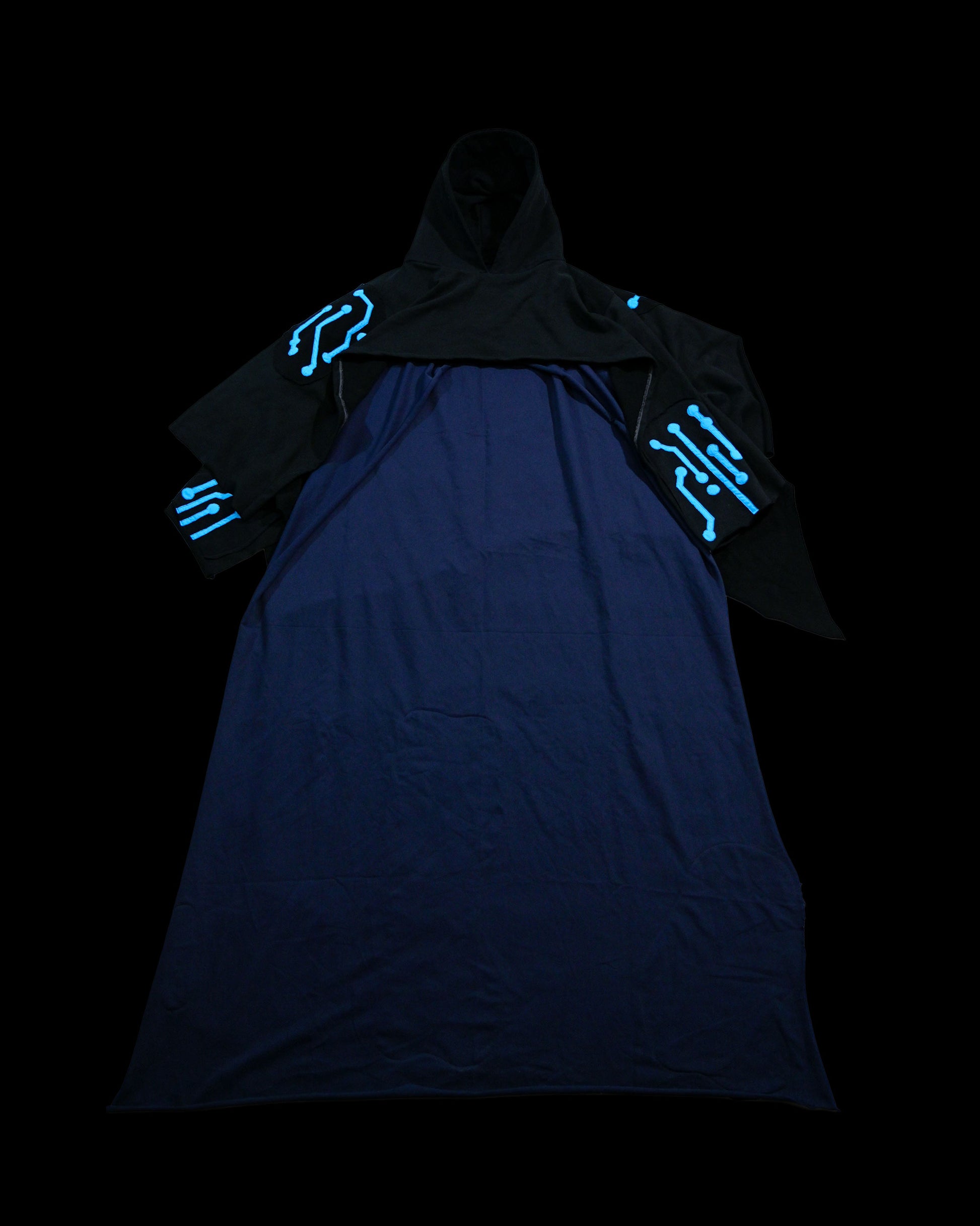 archive fashion science fiction cape cloak, front view