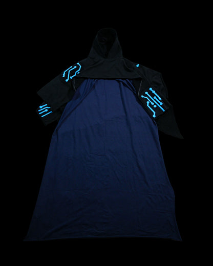 archive fashion science fiction cape cloak, front view