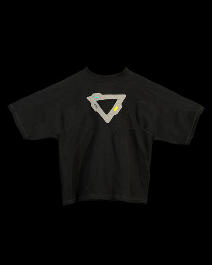 black alien modular archive fashion tee, front view