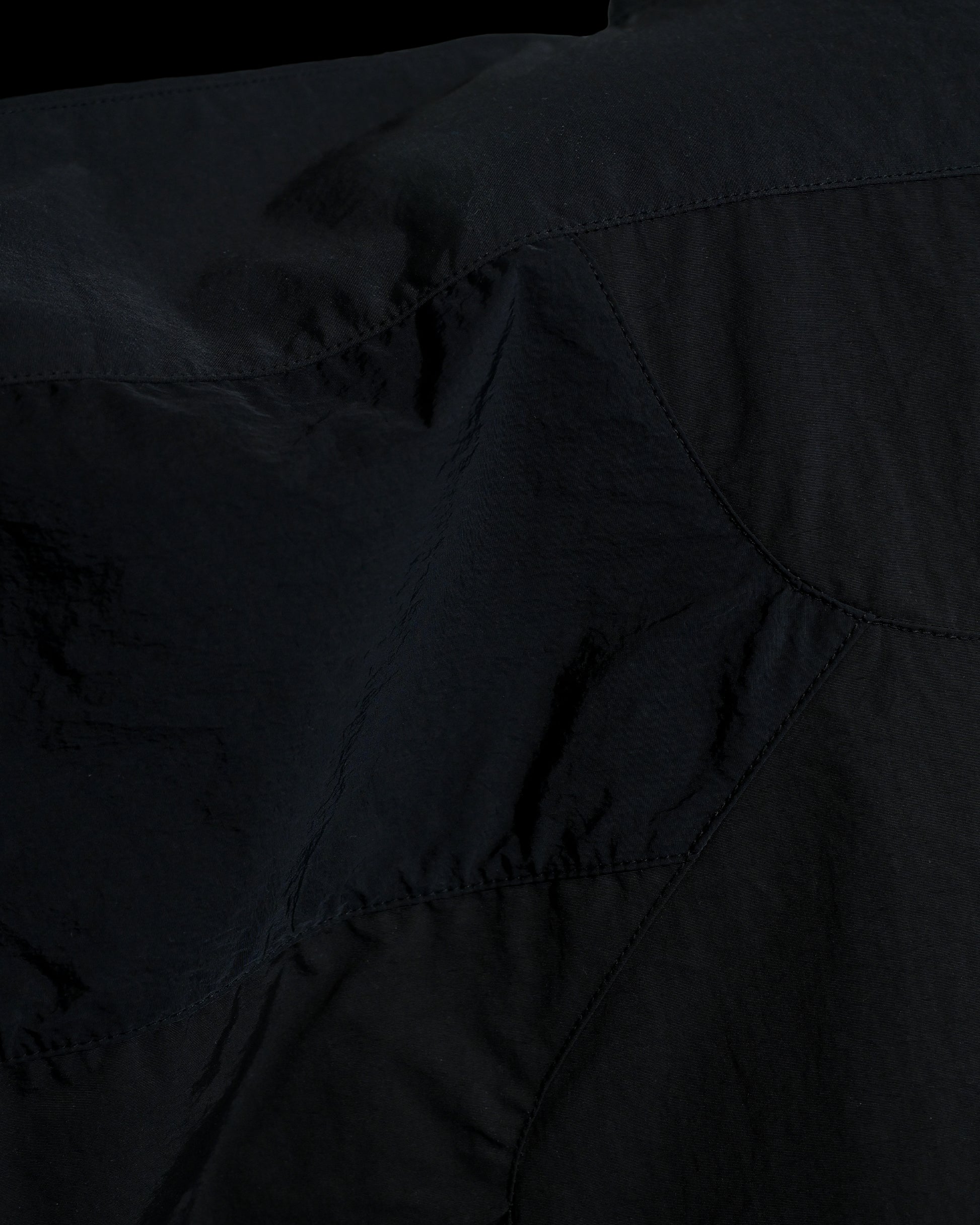 black battle mech robot futuristic jacket, stitching view