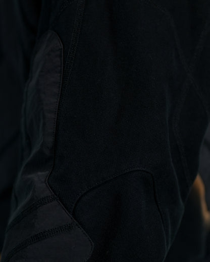black eclipse air brushed archive streetwear hoodie, close up