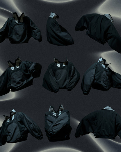 black lunar sci-fi clothing space sweater, product views