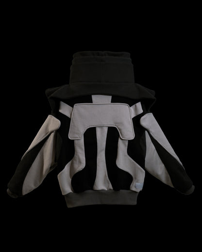 black space astronaut archive fashion sweater, back view