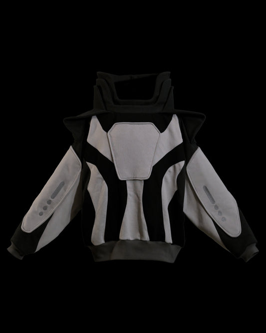 black space astronaut archive fashion sweater, front view