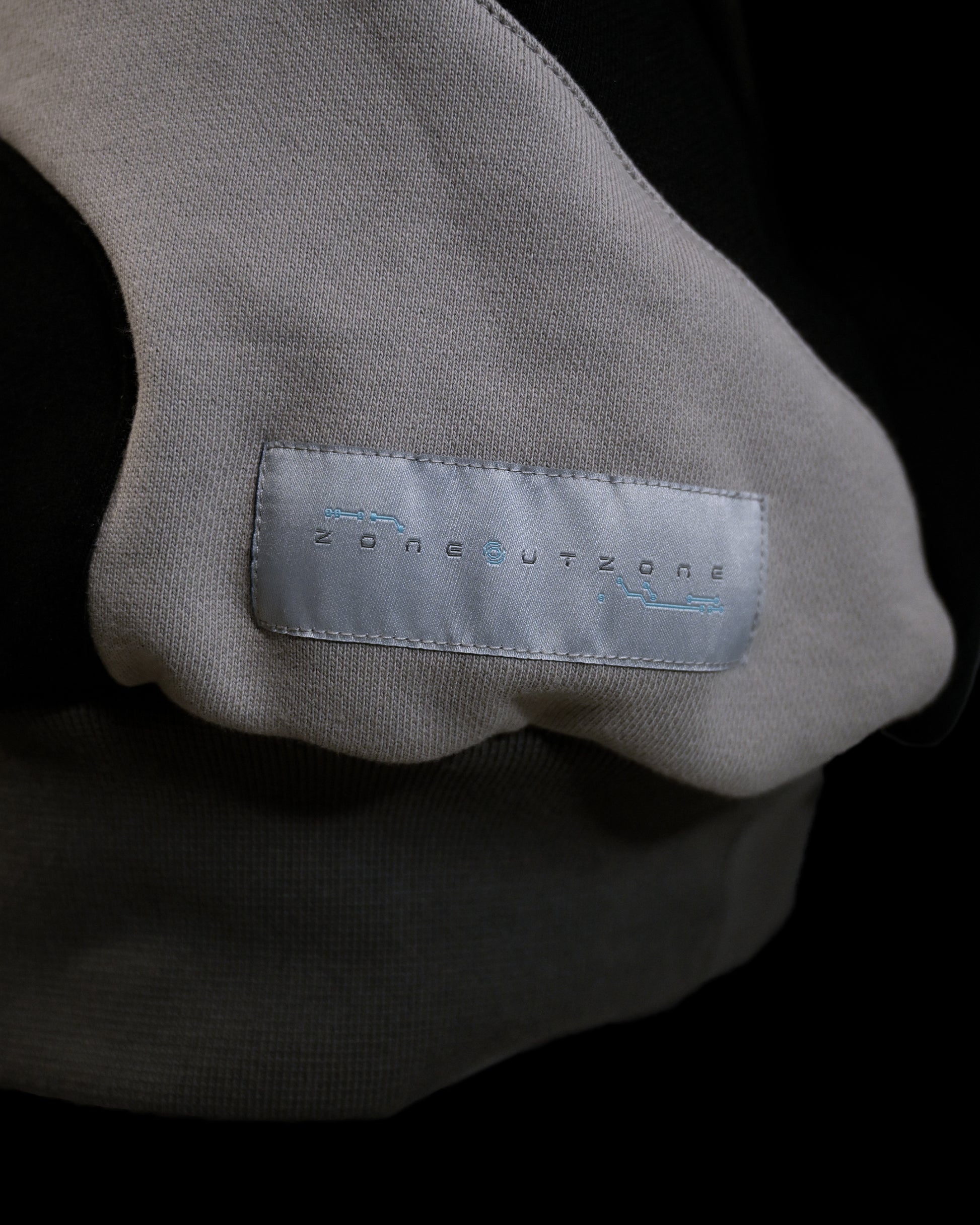 black space astronaut archive fashion sweater, woven tag view