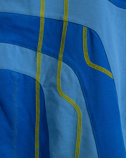 blue hydro sci-fi clothing shirt, detail close up view