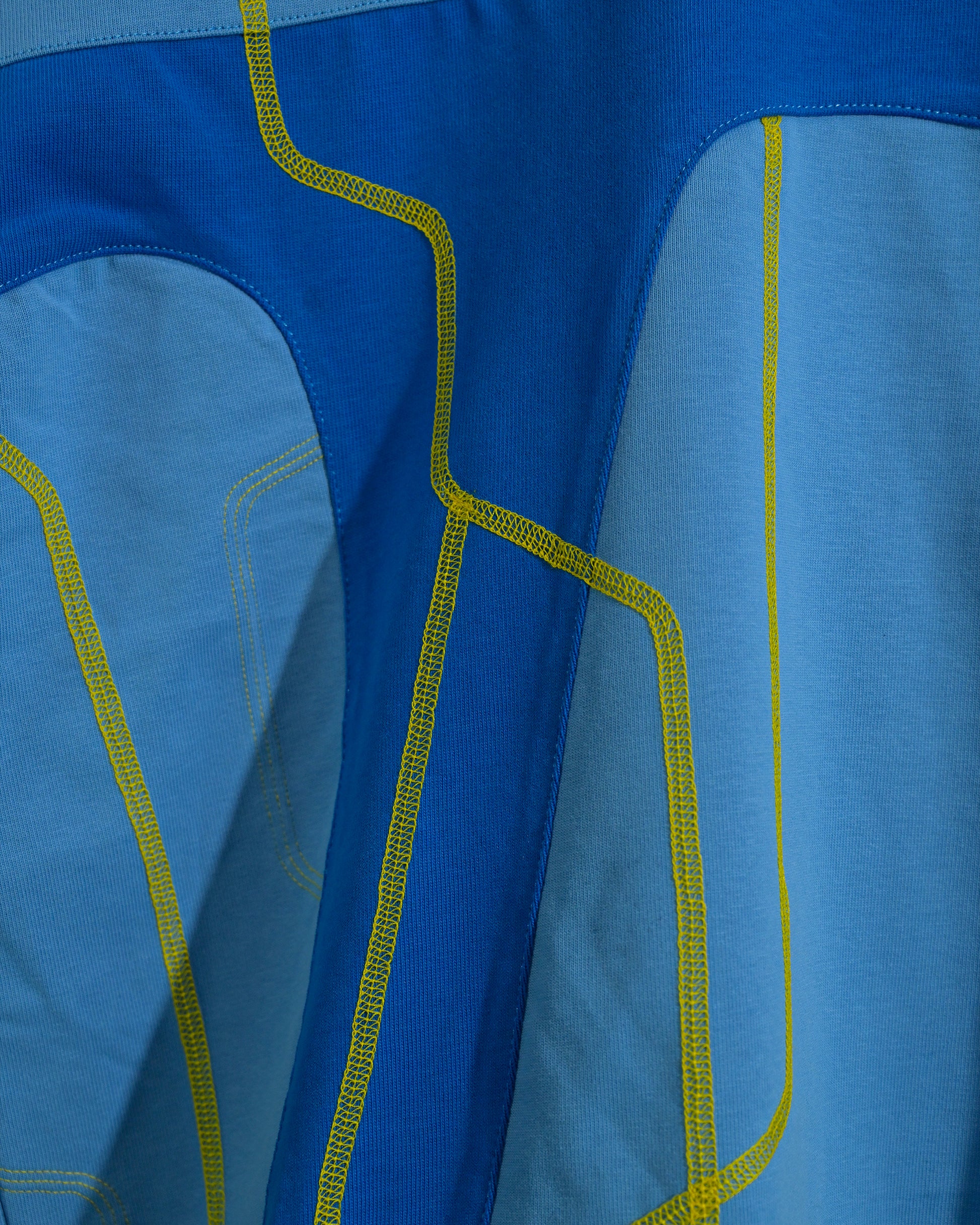 blue hydro sci-fi clothing shirt, overlock stitching detail