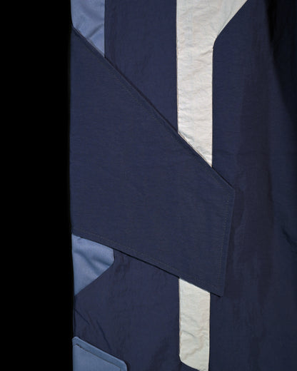 blue techno techwear cyberspace pants, detail