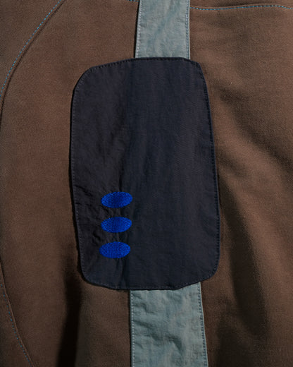 brown dyson sphere galactic space pullover hoodie, embroidery