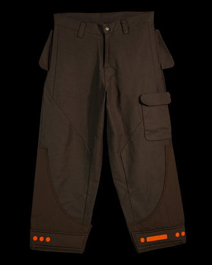 brown lunar moon cargo work wear pants, front view