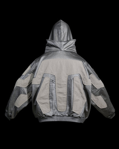 chrome alien sci-fi ufo extraterrestrial archive hoodie, back view