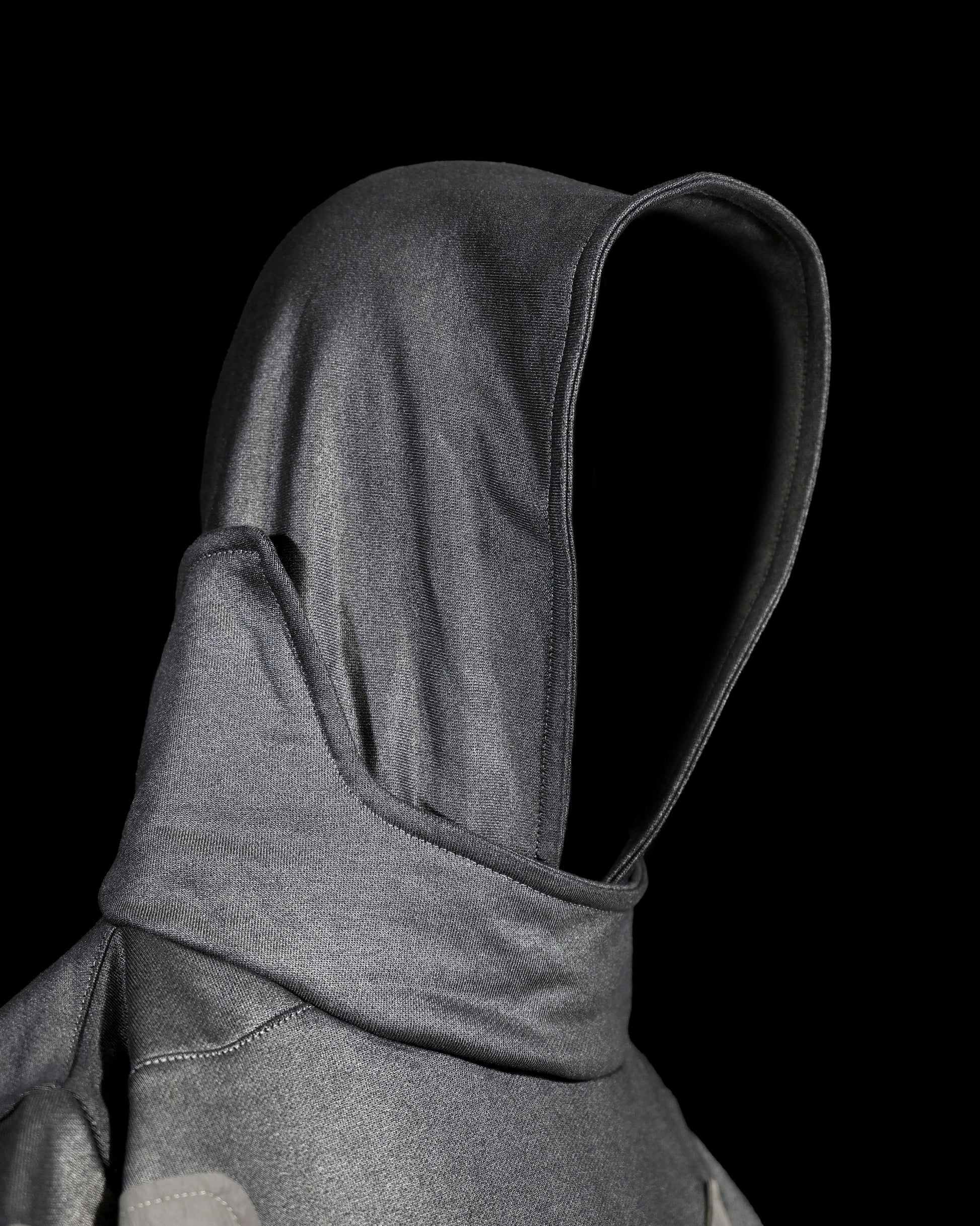 chrome alien sci-fi ufo extraterrestrial archive hoodie, hood view