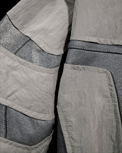 chrome alien sci-fi ufo extraterrestrial archive hoodie, stitching detail