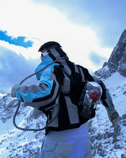 cryogenic ice planet streetwear archive half zip, back model view