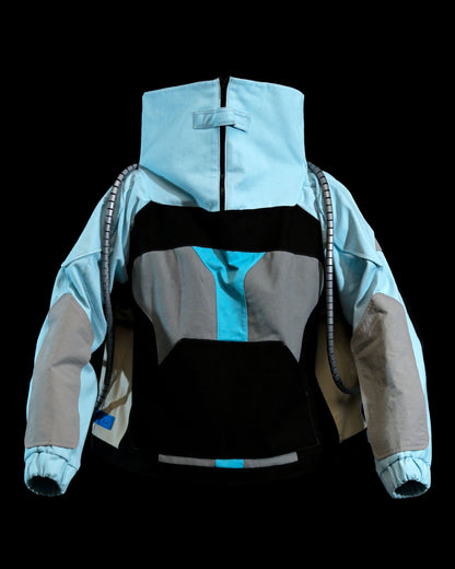 cryogenic ice planet streetwear archive half zip, front view