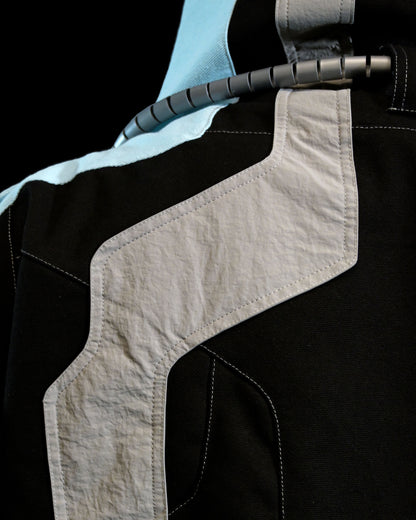 cryogenic ice planet streetwear archive half zip, stitching detail
